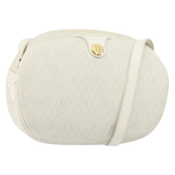 Dior Handbags - Christian Dior Honeycomb Canvas Shoulder Bag PVC White Gold Auth 142676